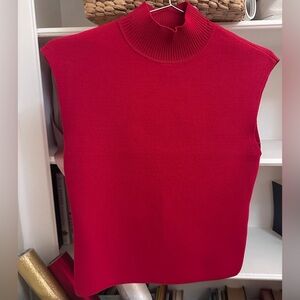Express Red Scuba Mock Neck Top, Keyhole in Back Size XS EUC